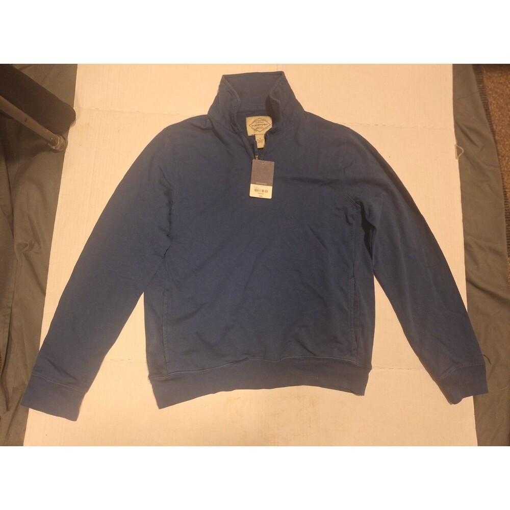 NWT St. John's Bay Mens Quarter Zip Pullover Size M Blue